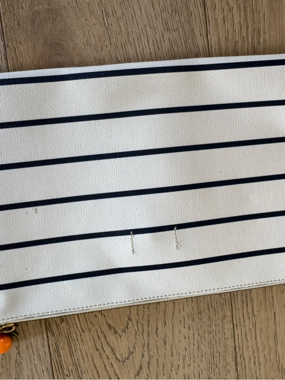 J. Crew Stripe Pouch White Blue